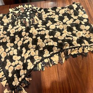 Black and Cream Textured Poncho!!